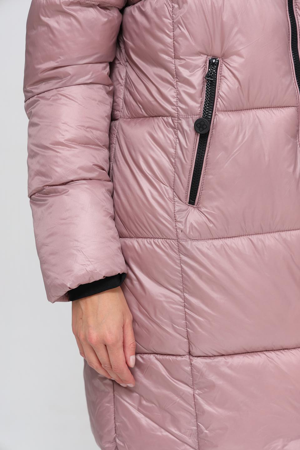 Пальто District стеганое пудровое