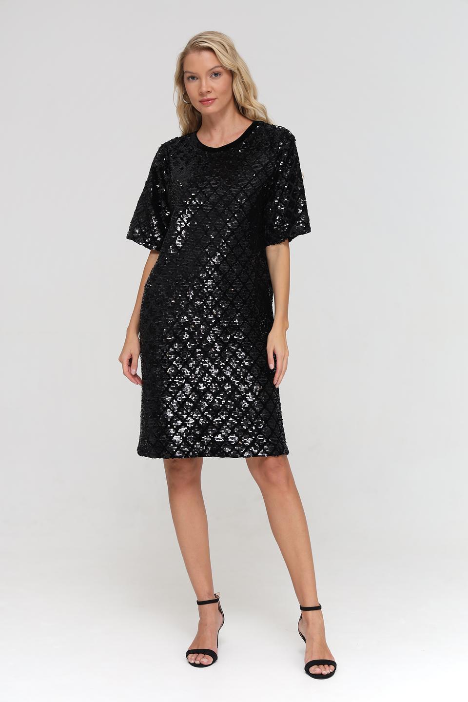 Платье UNQ с пайетками чёрное