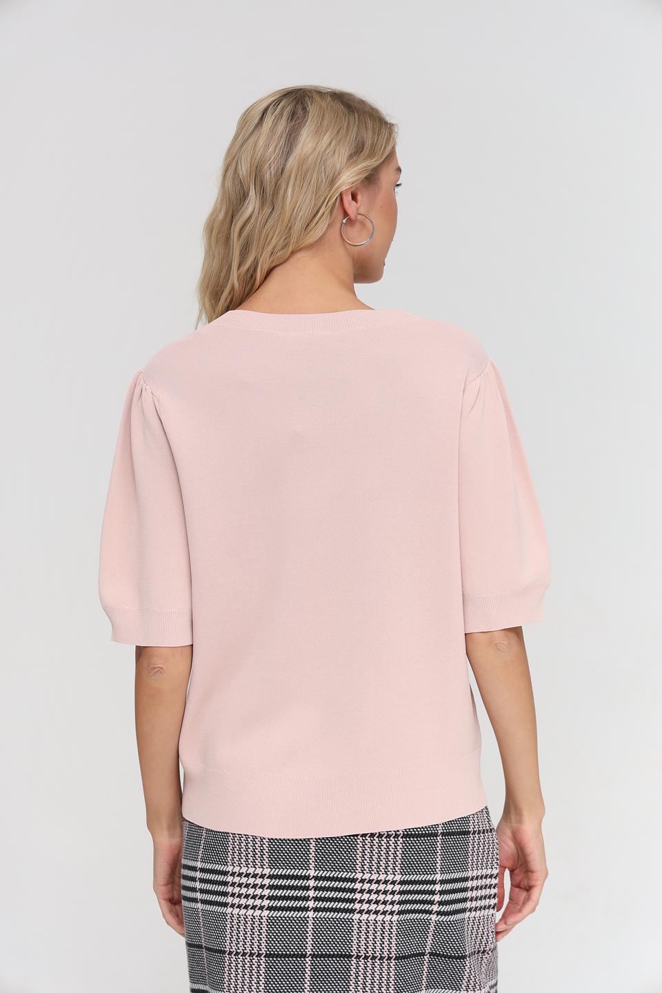 Пуловер UNQ женский розовый с рукавом 3/4