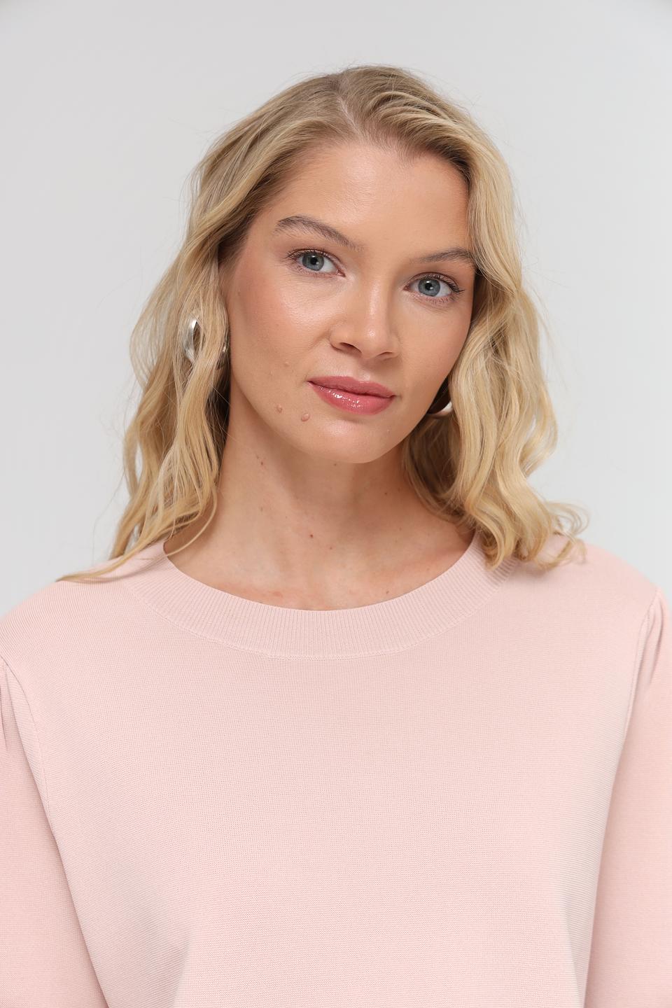 Пуловер UNQ женский розовый с рукавом 3/4