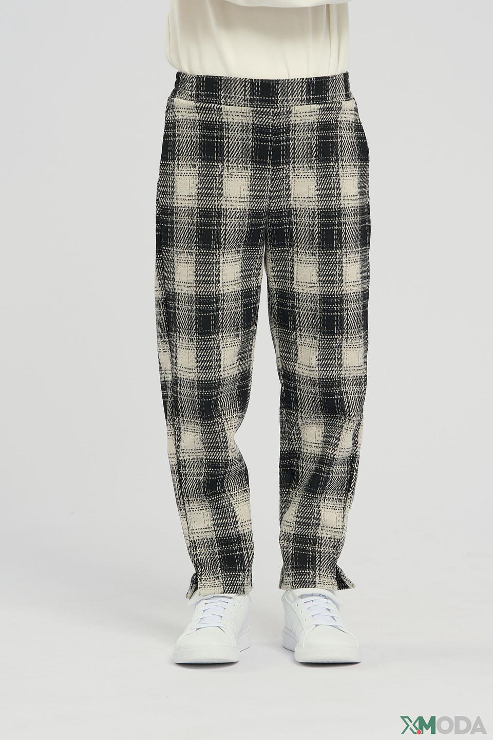 Брюки Choupette клетчатые чёрно-белые для мальчика