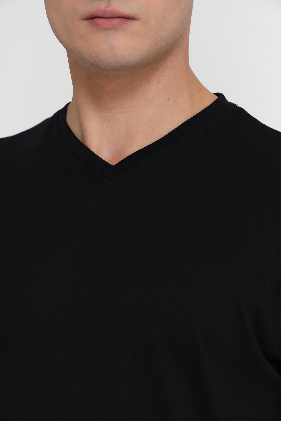 Футболка Lerros чёрная с V-образным вырезом