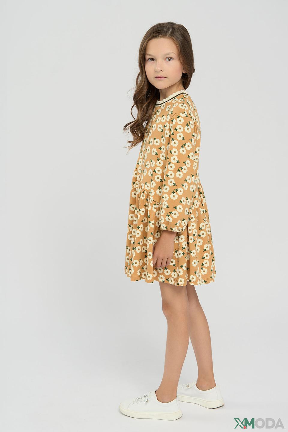 Платье детское Choupette горчичного цвета в цветочек