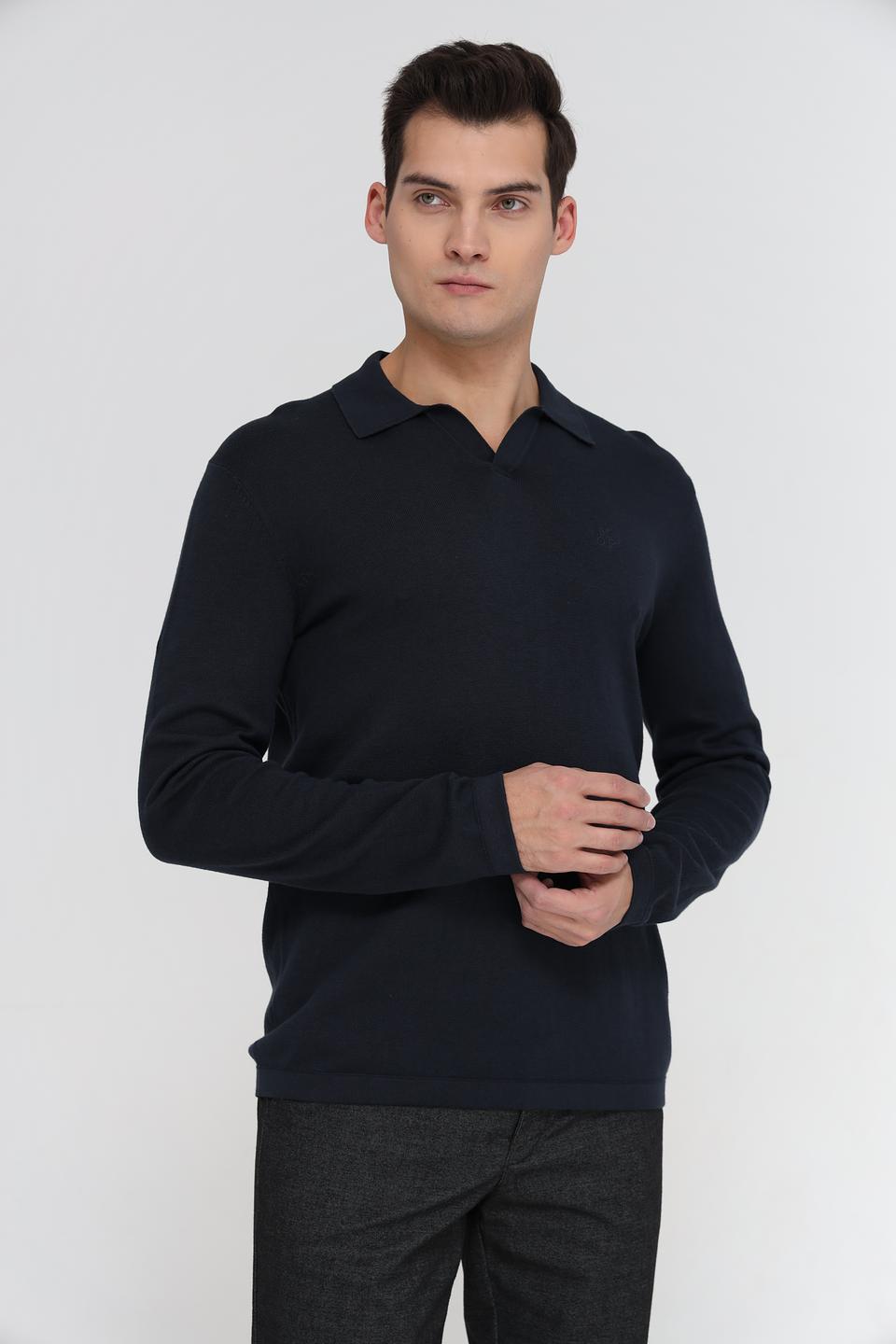 Джемпер Marc O Polo воротник-поло тёмно-синий