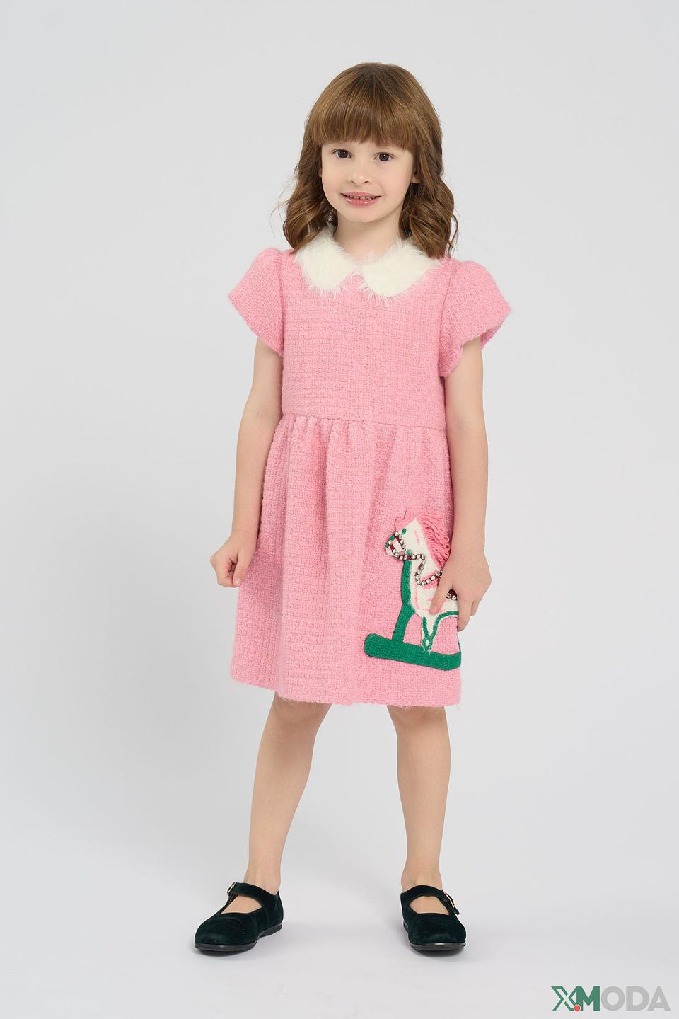 Платье Choupette дев. с лошадкой розовое