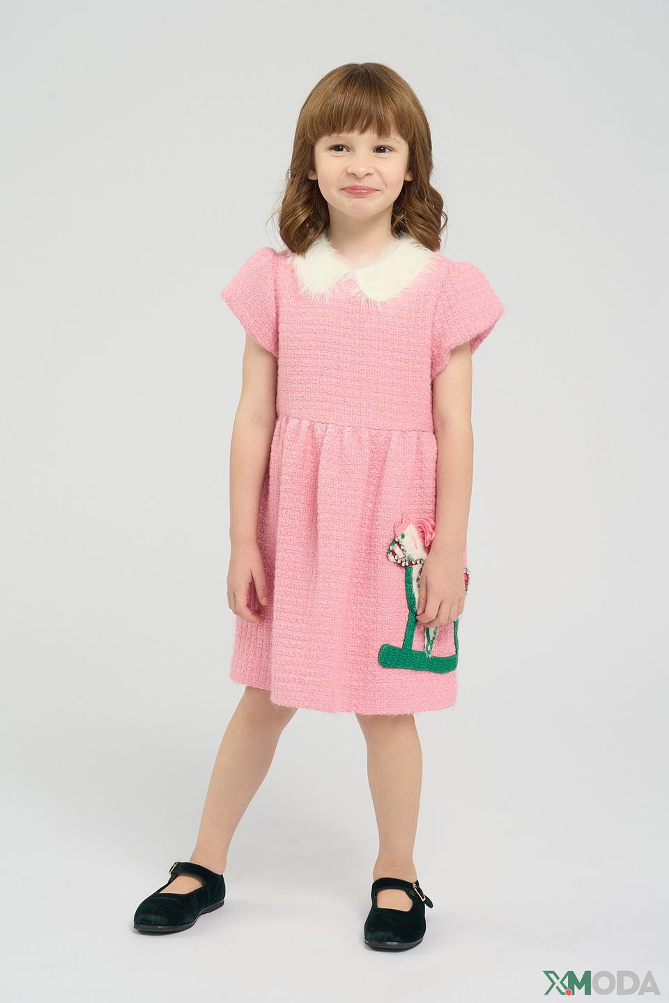 Платье Choupette дев. с лошадкой розовое