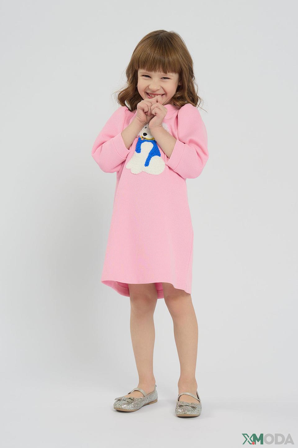 Платье Choupette дев. с щенком розовое