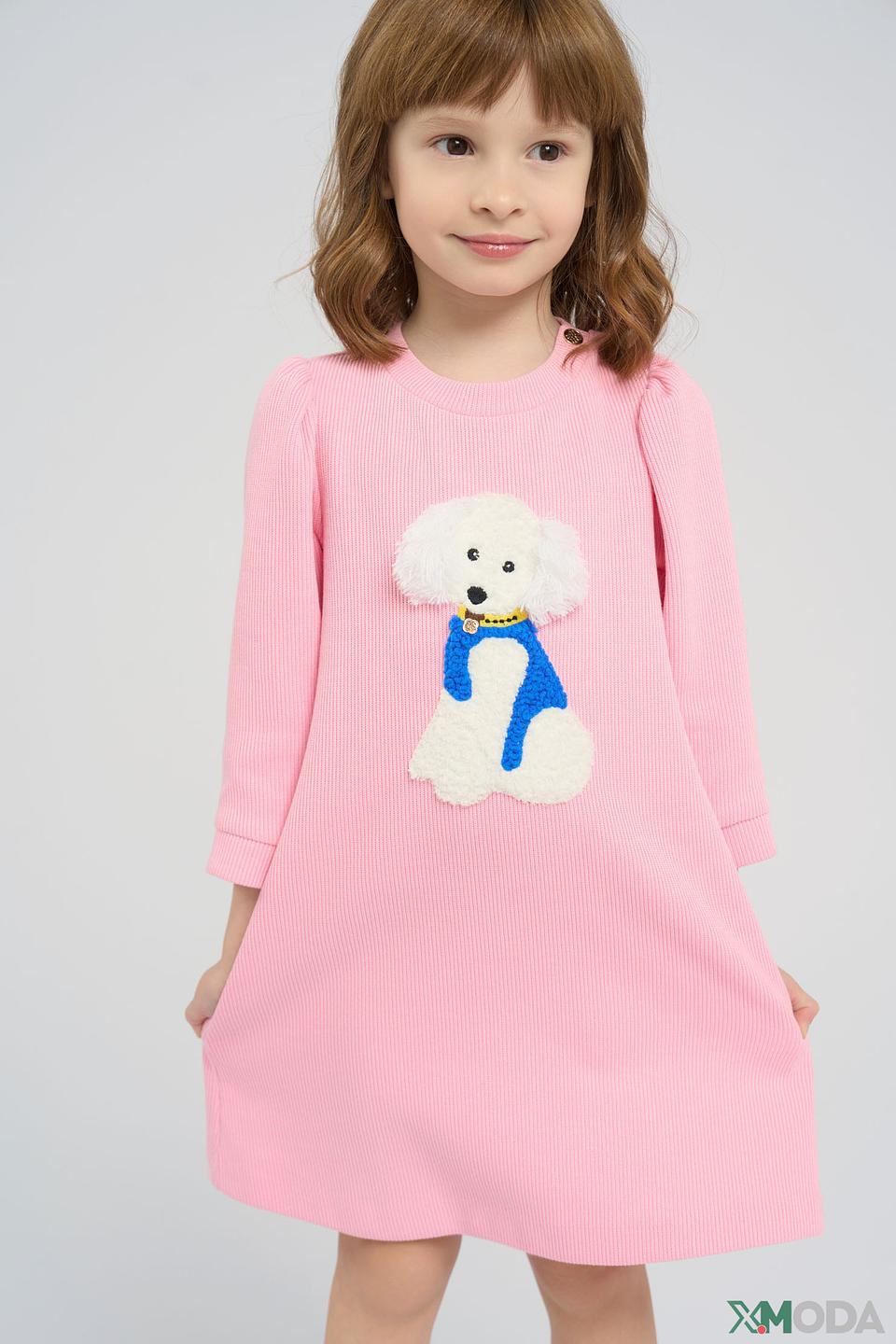 Платье Choupette дев. с щенком розовое