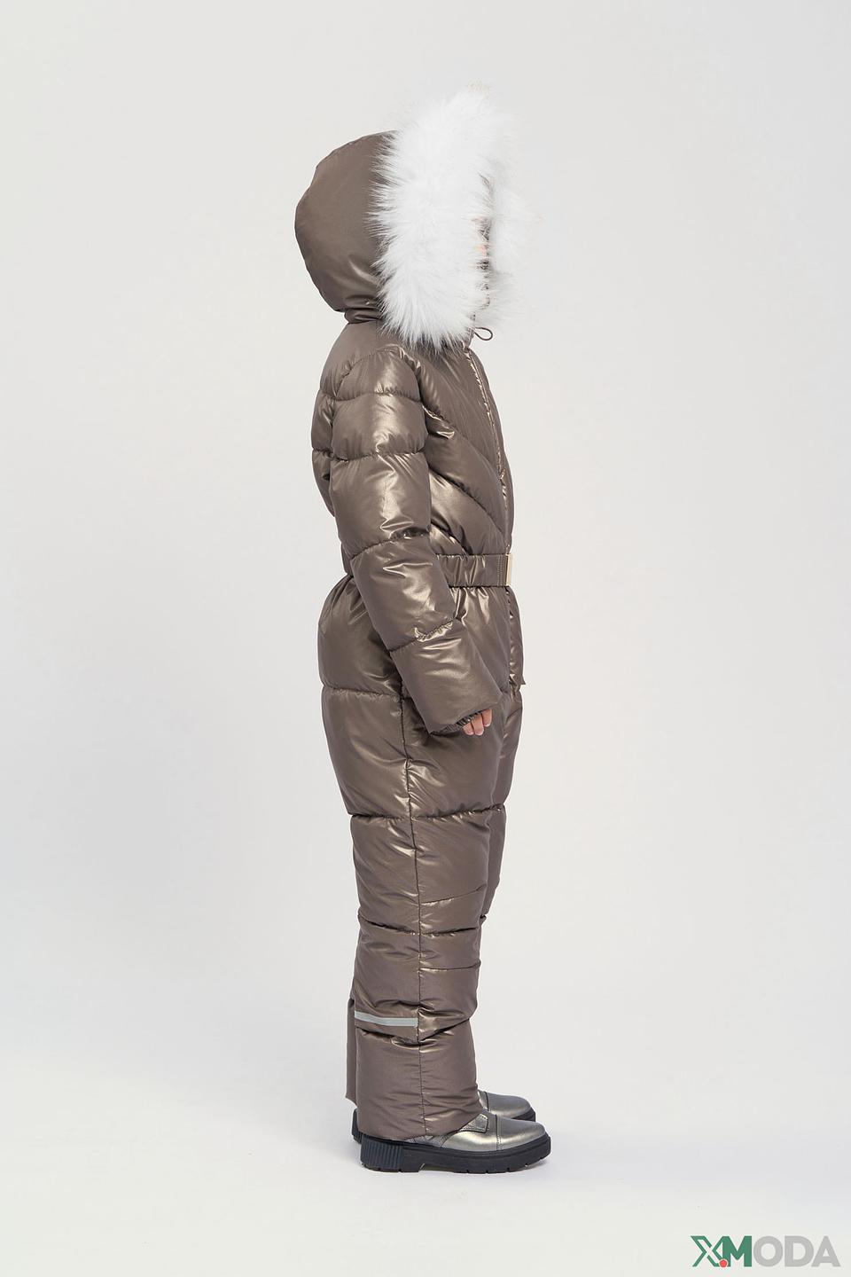 Комбинезон Choupette, Золотистый, с меховой отделкой