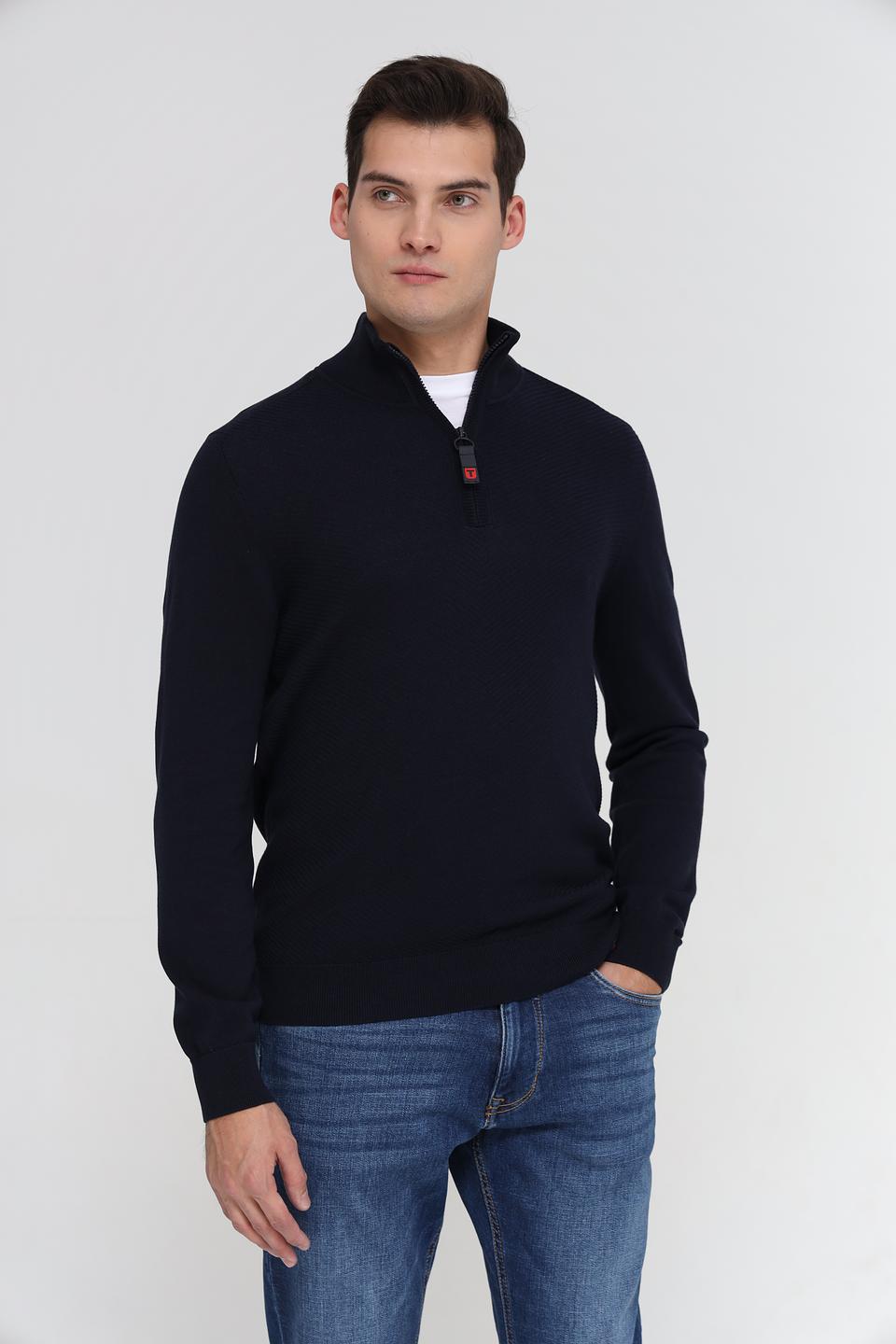 Джемпер Time Zone с молнией темно-синий