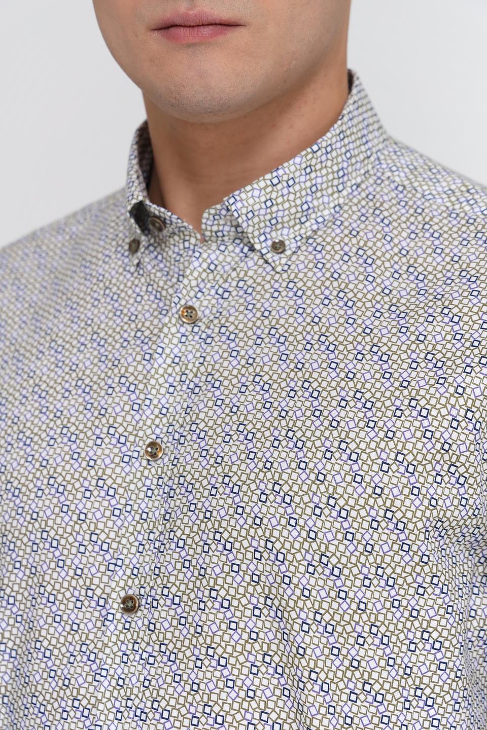 Рубашка Bugatti с геометрическим принтом