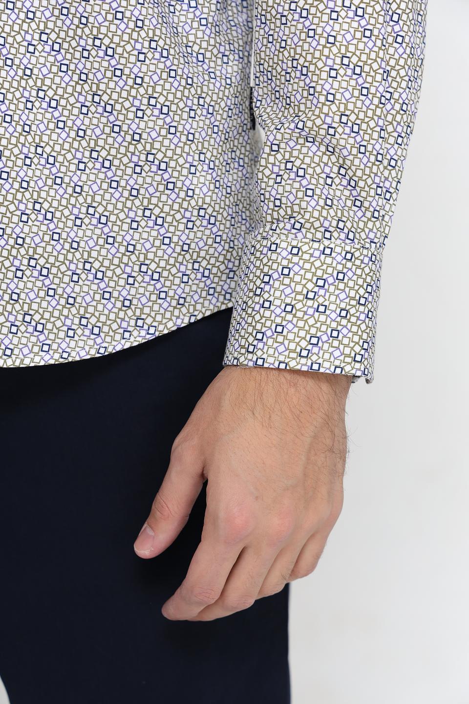 Рубашка Bugatti с геометрическим принтом