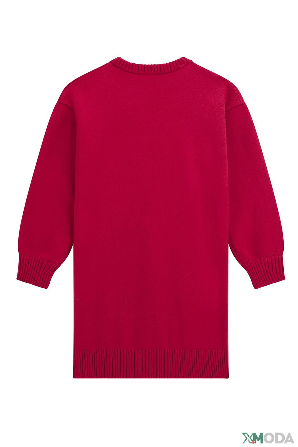 Платье Guess с логотипом малиновое