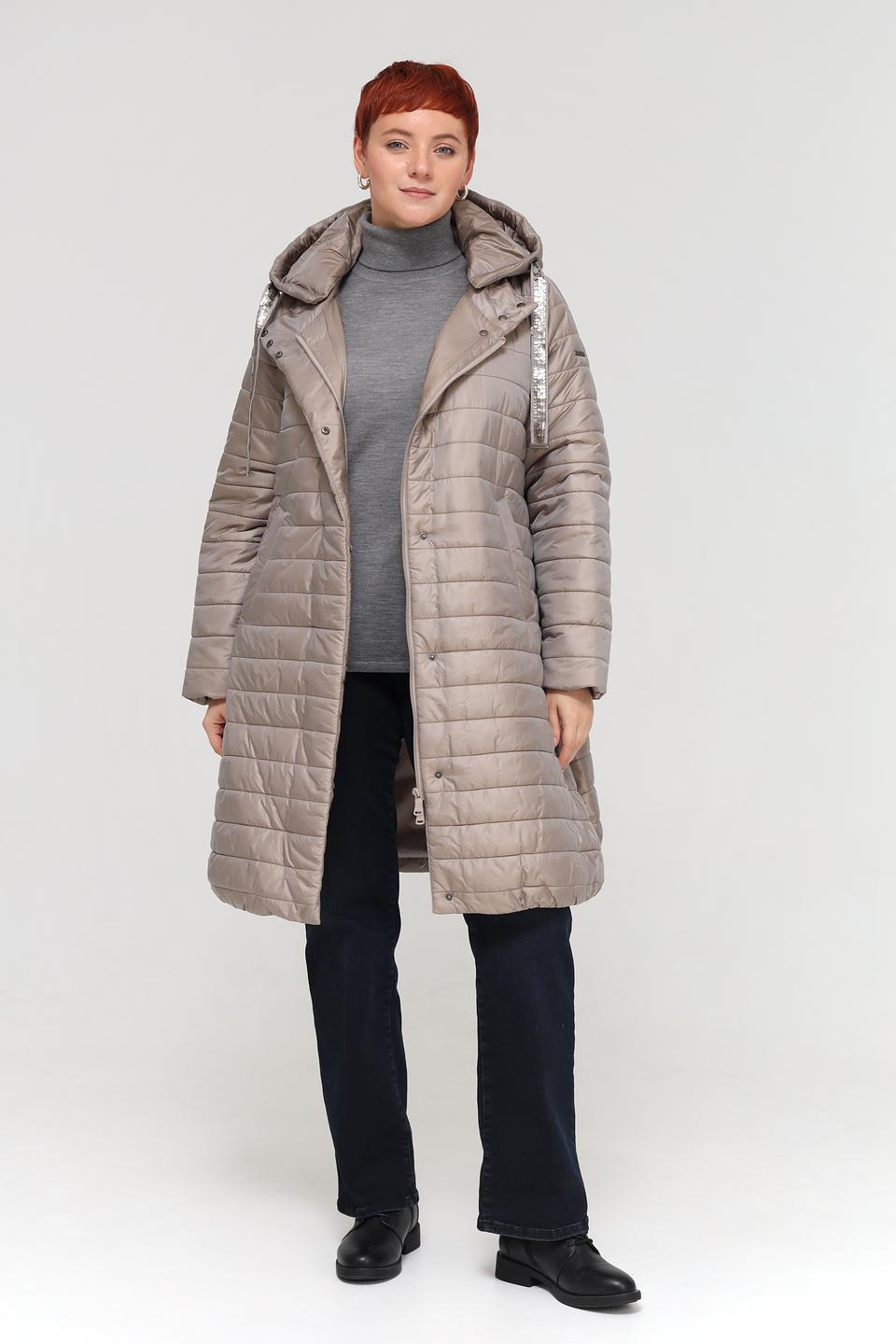 Пальто Baronia стеганое бежевое