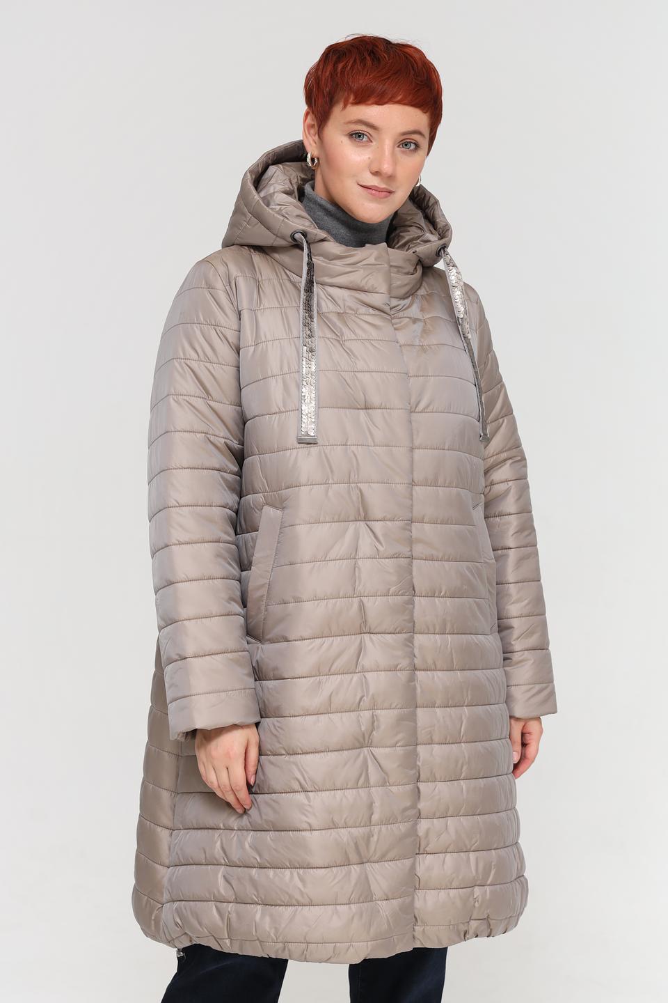 Пальто Baronia стеганое бежевое