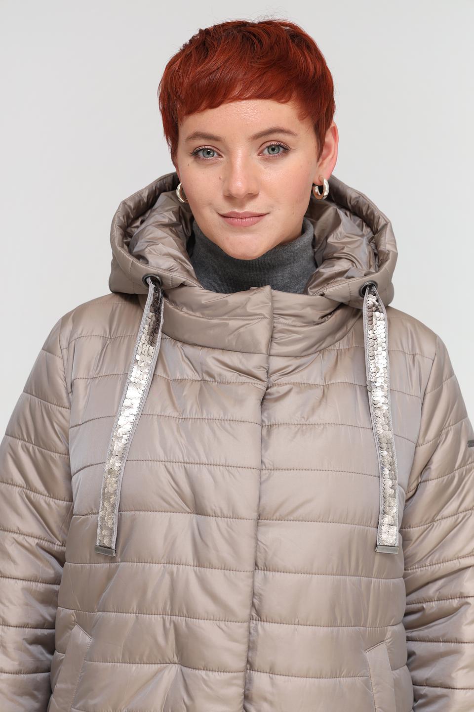Пальто Baronia стеганое бежевое
