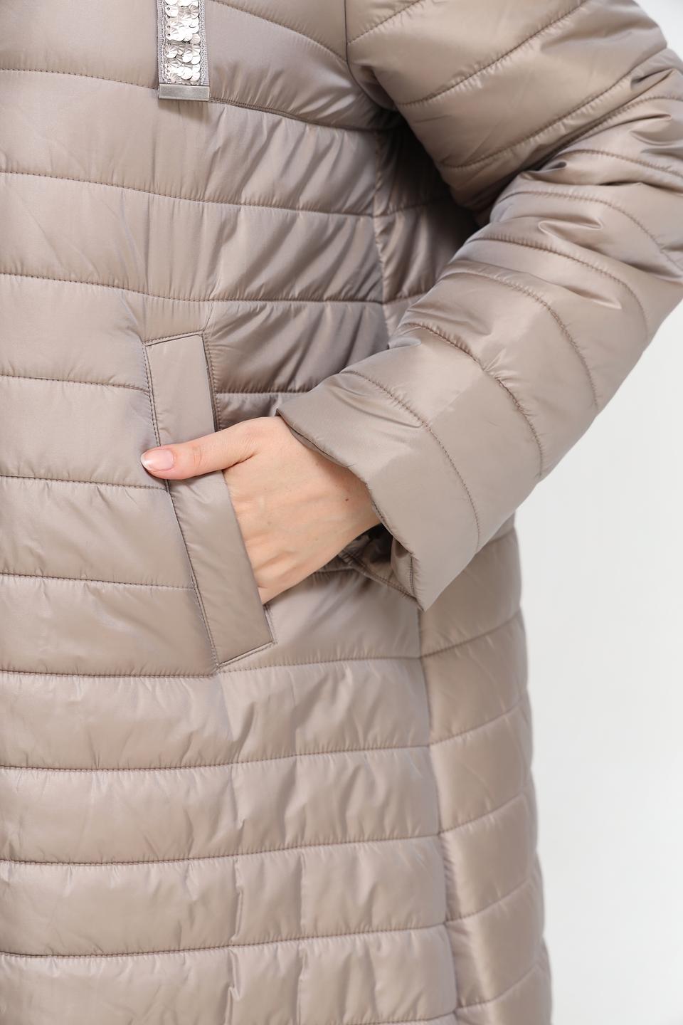 Пальто Baronia стеганое бежевое