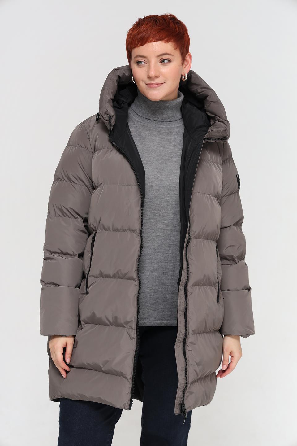 Пальто Baronia стеганое серое