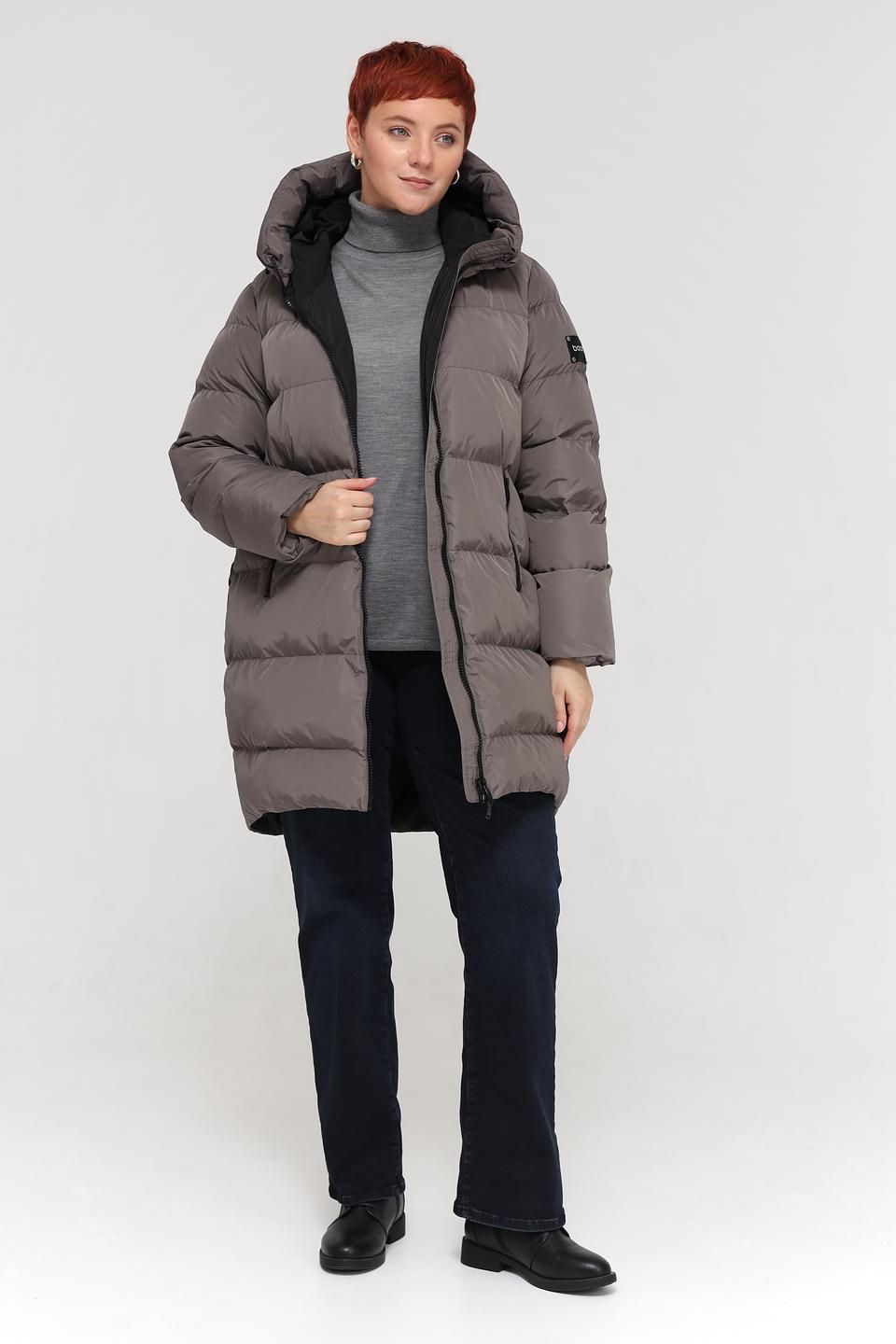 Пальто Baronia стеганое серое