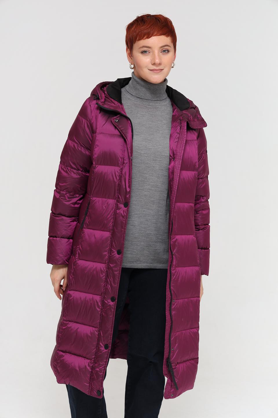 Пальто Lebek стеганое фуксия