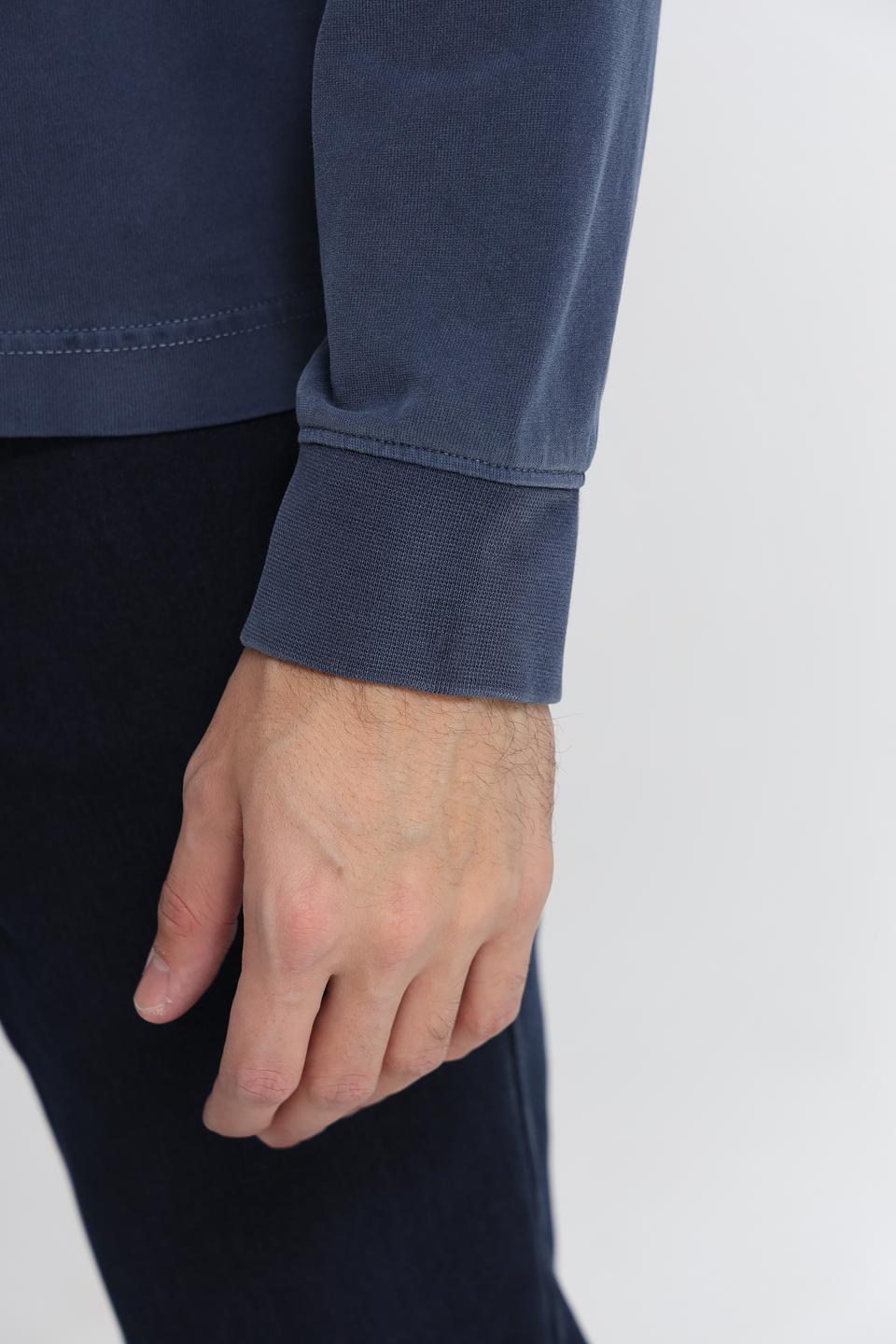 Поло Marc O Polo men синее с длинным рукавом