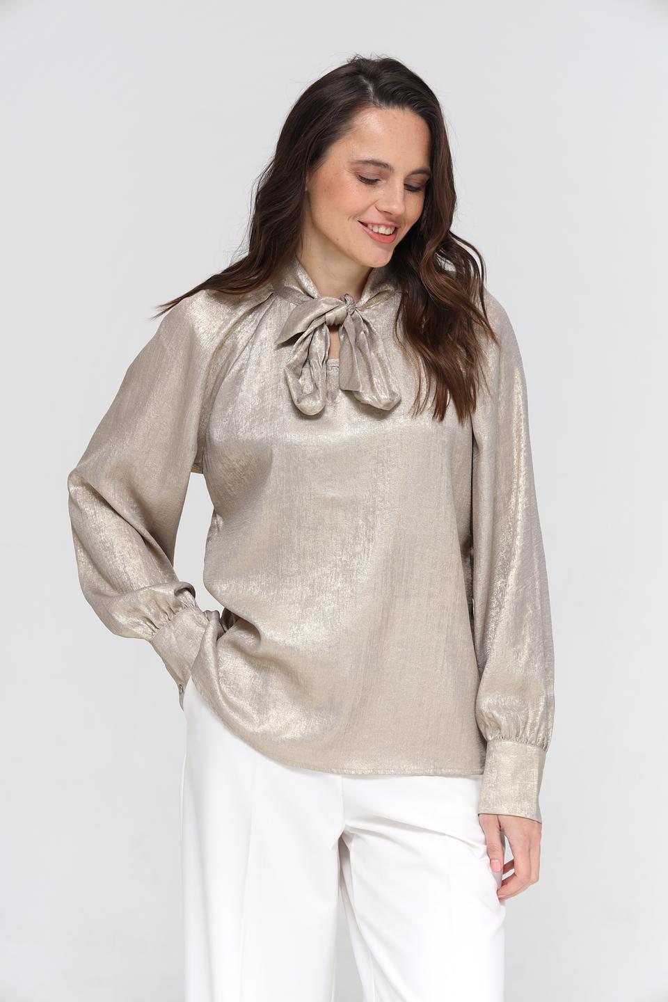 Блуза Taifun с бантом золотистый