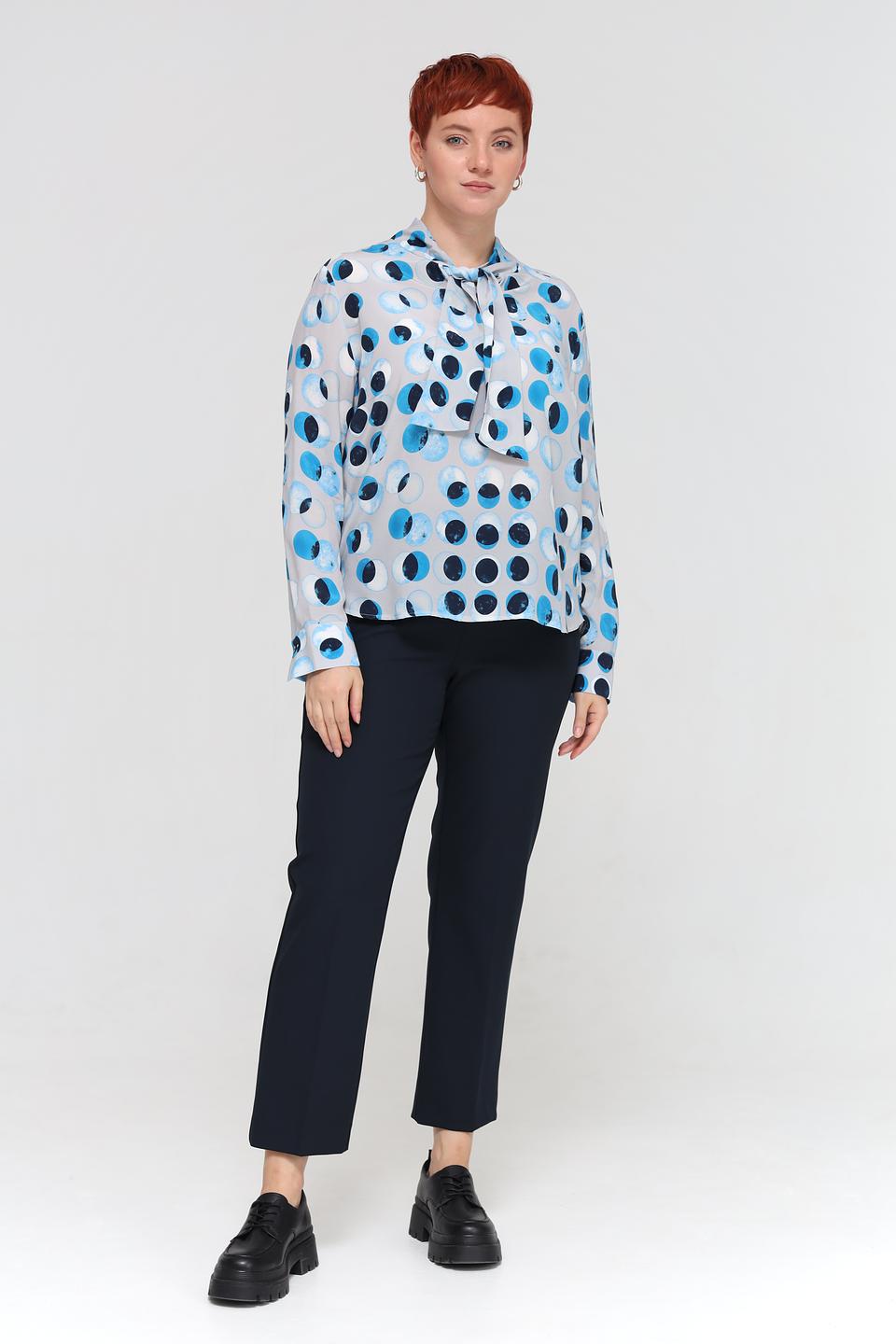 Блуза Frank Walder в горошек голубой