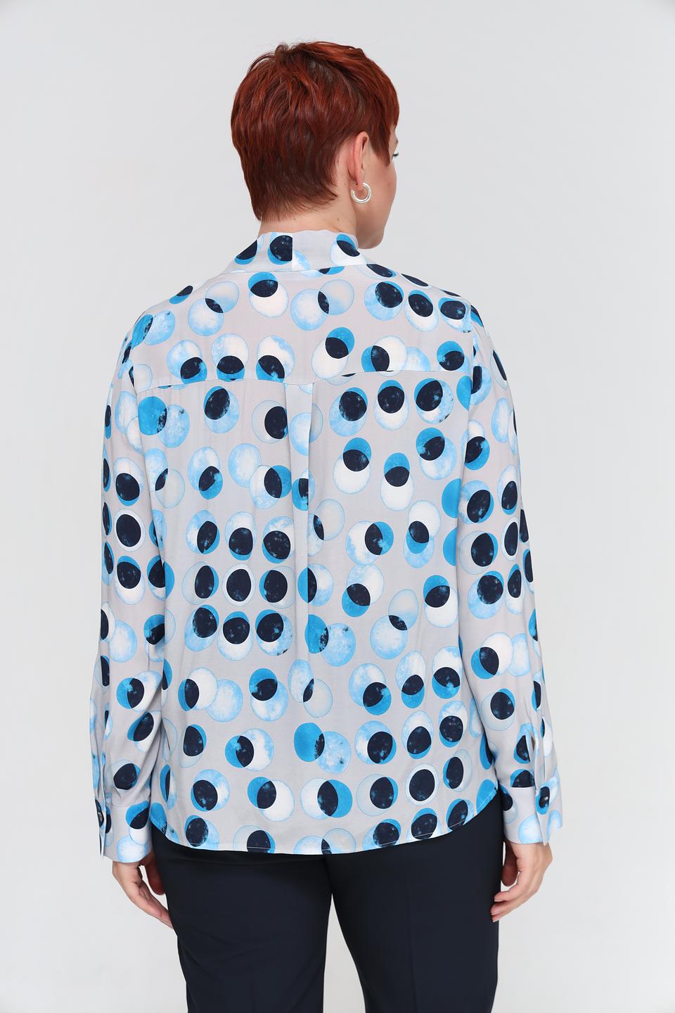 Блуза Frank Walder в горошек голубой