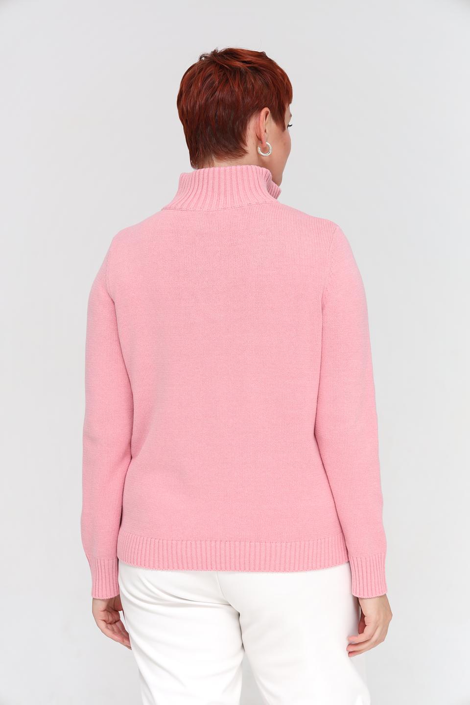 Пуловер Olsen с косами розовый