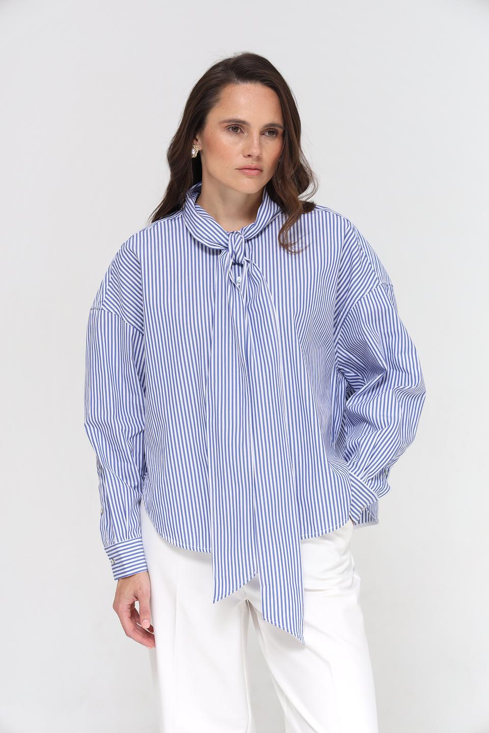 Блуза Rich and Royal в полоску с завязками