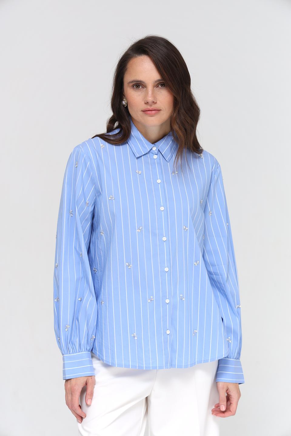 Рубашка Gerry Weber в полоску голубую