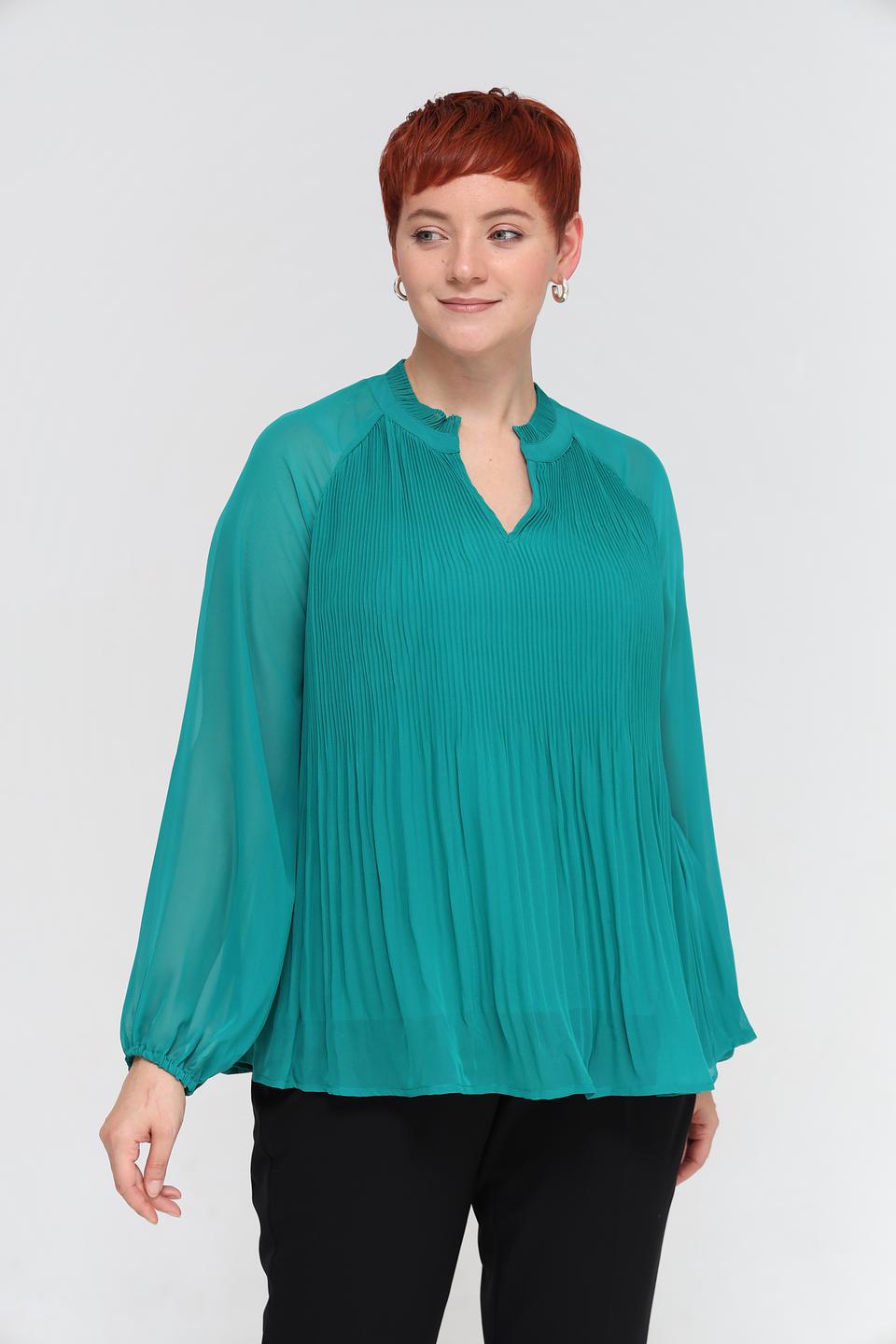 Блуза Samoon плиссированная изумрудная