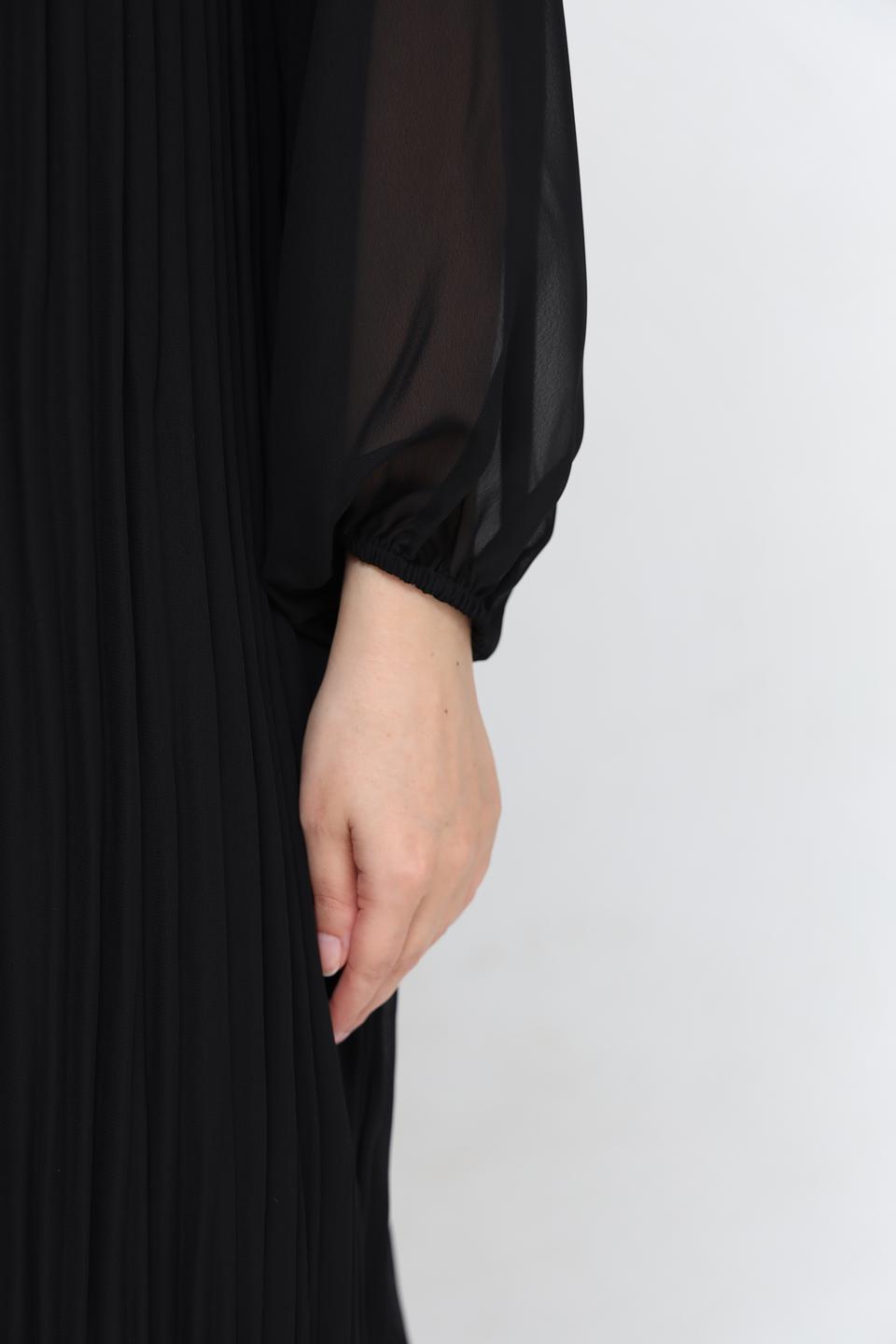 Платье Samoon чёрное с рукавами-фонариками