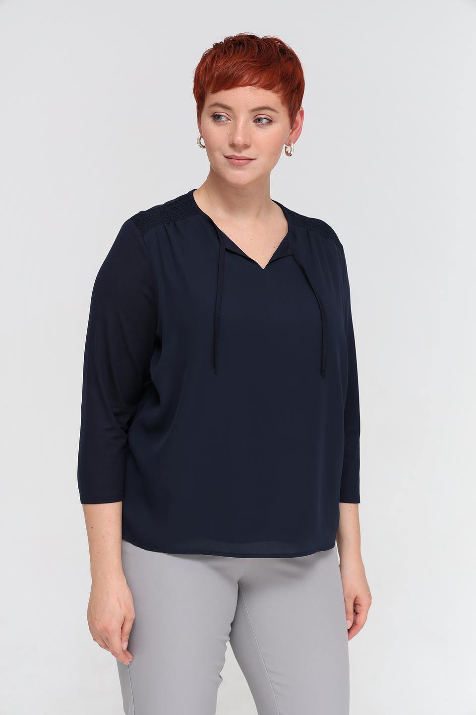 Блуза Frank Walder с завязками темно-синяя