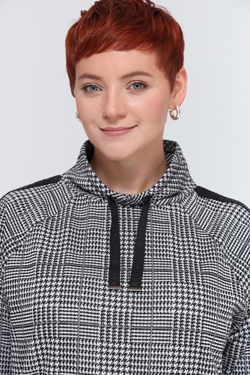 Платье Lebek в клетку с капюшоном