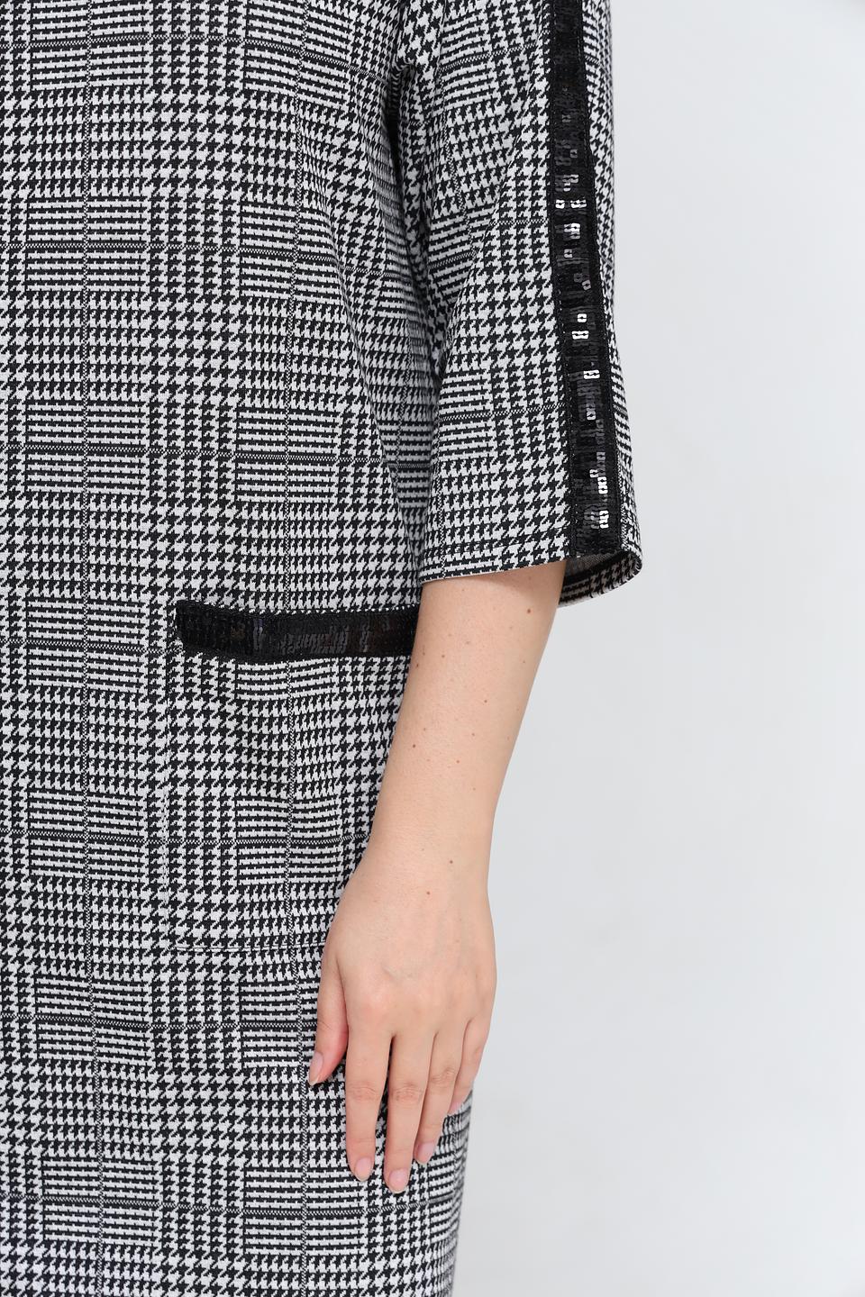 Платье Lebek в клетку с капюшоном