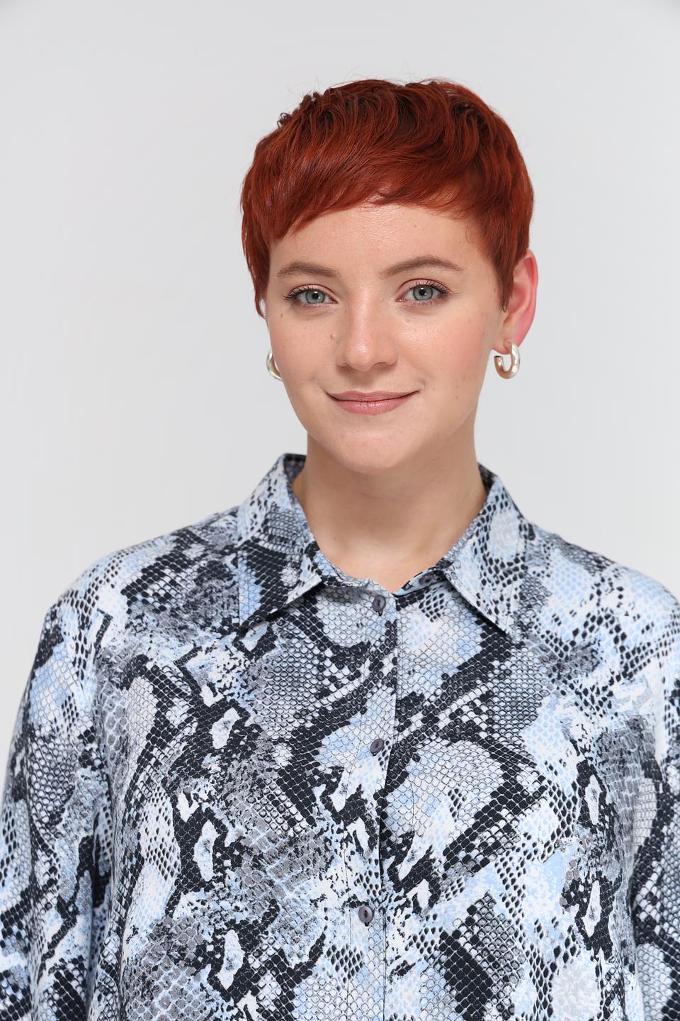 Блуза Lebek с принтом reptile