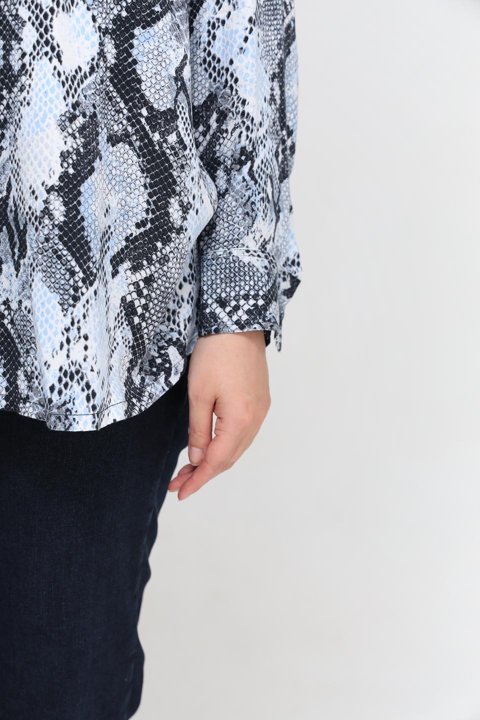 Блуза Lebek с принтом reptile