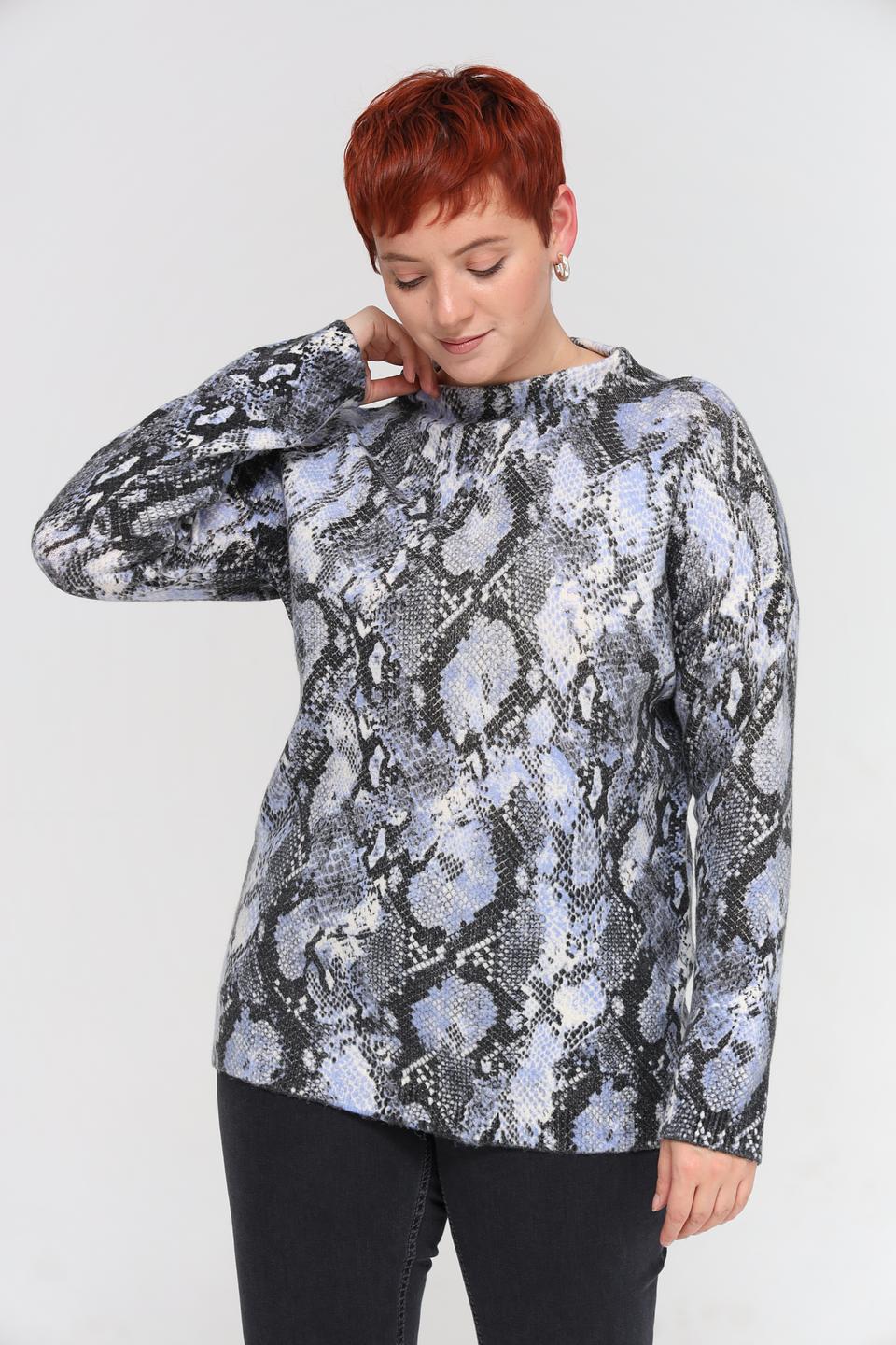 Пуловер Lebek с принтом reptile