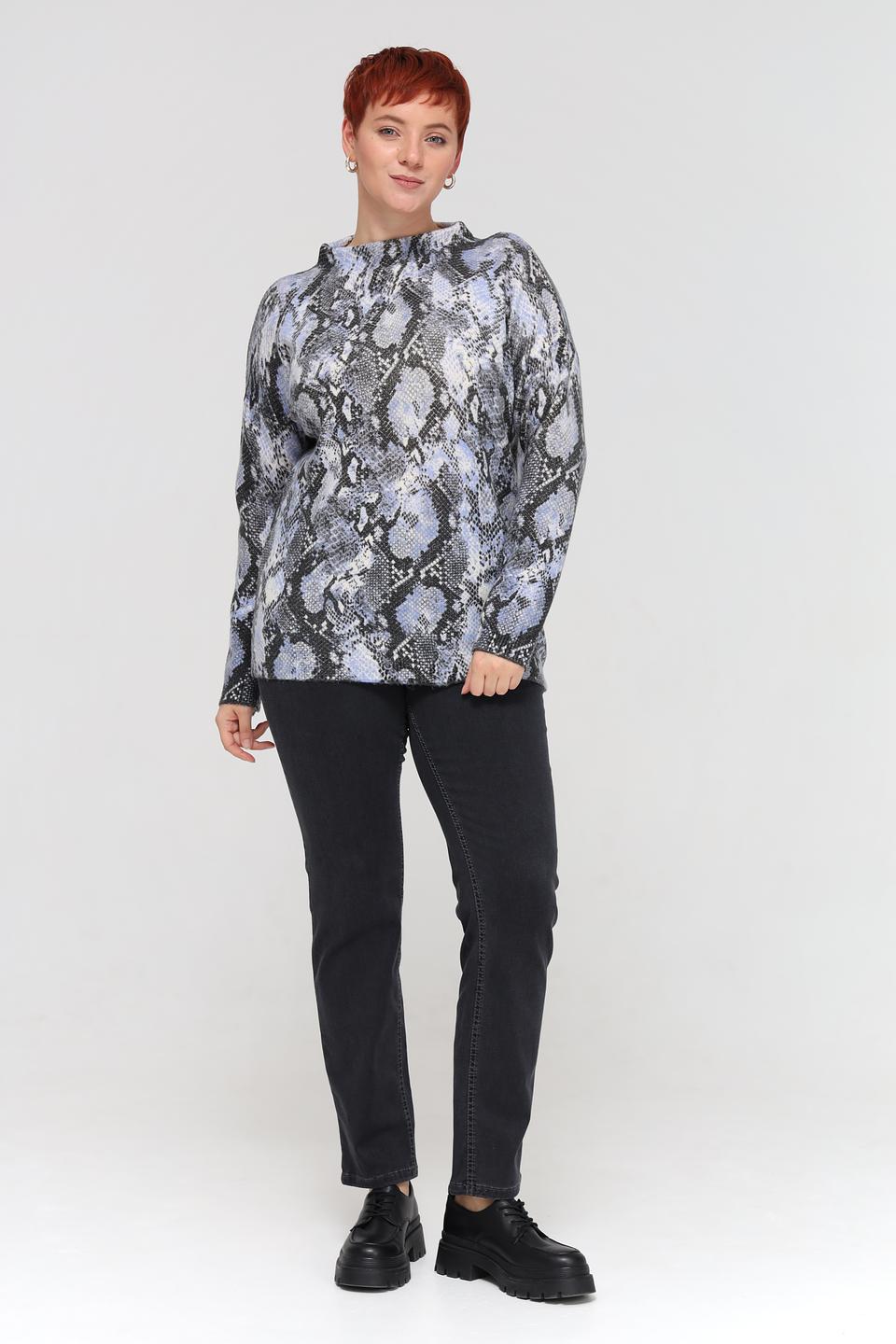 Пуловер Lebek с принтом reptile