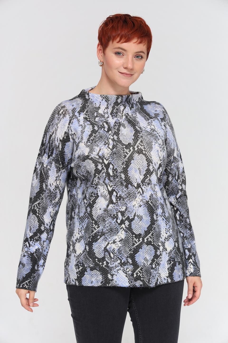 Пуловер Lebek с принтом reptile