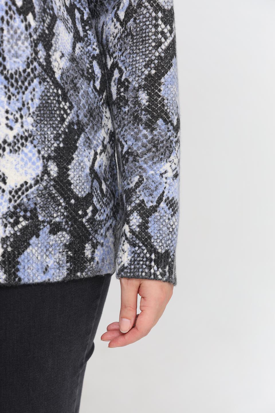 Пуловер Lebek с принтом reptile