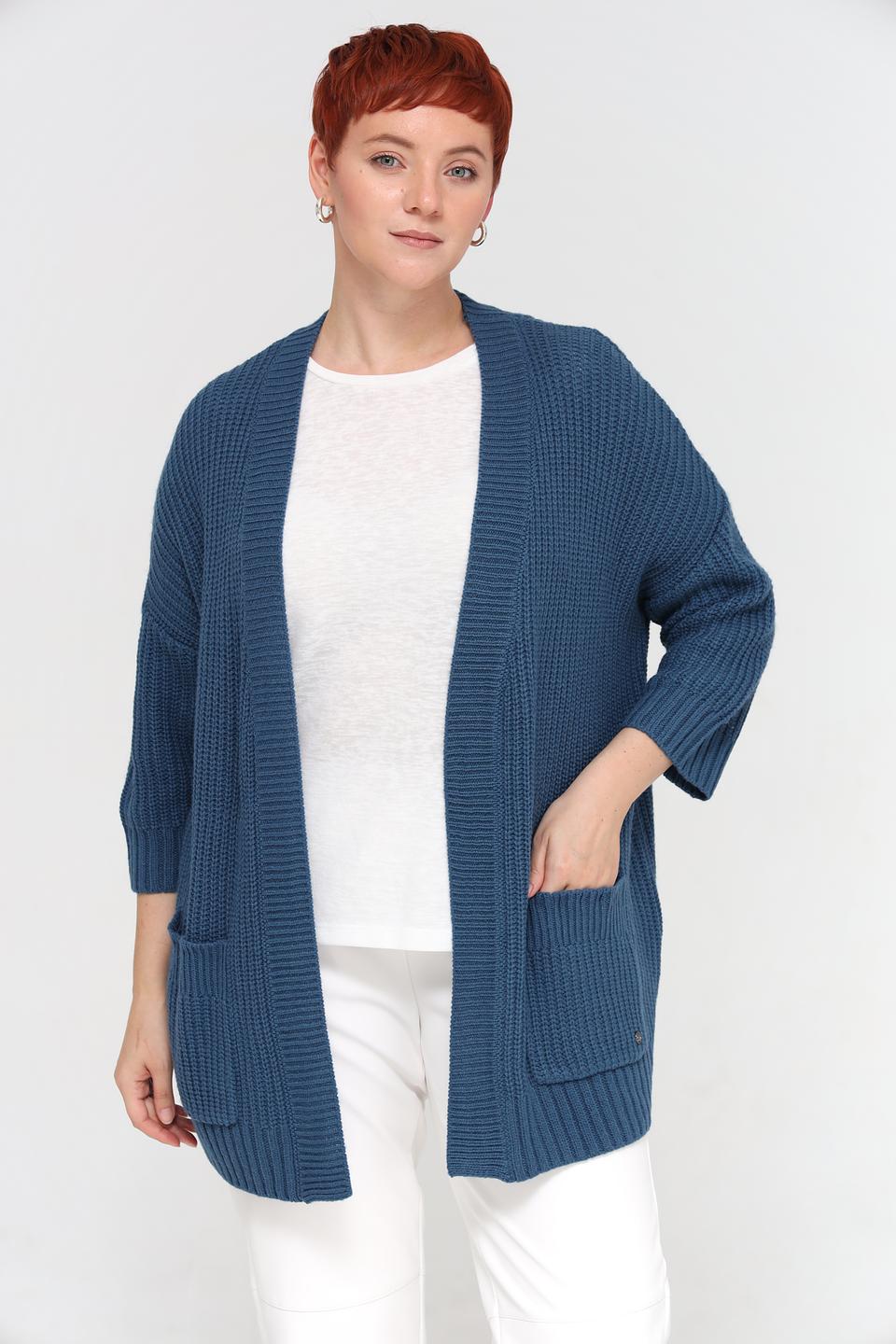 Жакет Frapp вязаный синий