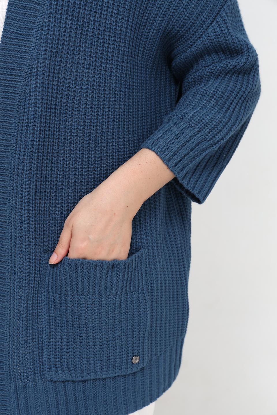 Жакет Frapp вязаный синий