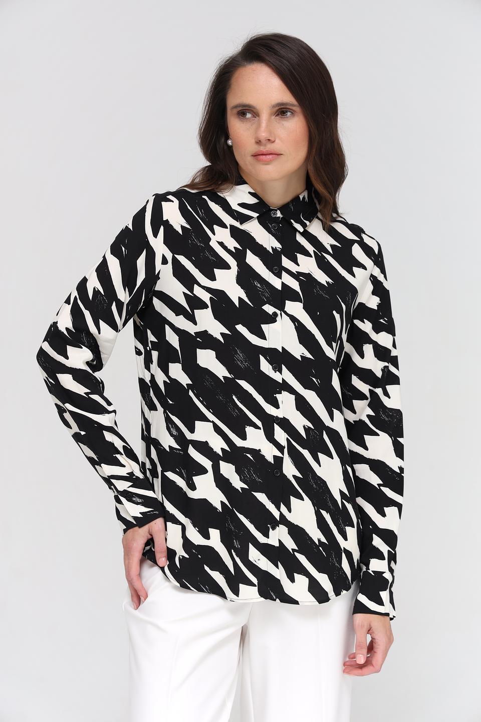 Блуза Gerry Weber в абстрактный принт чёрно-белая
