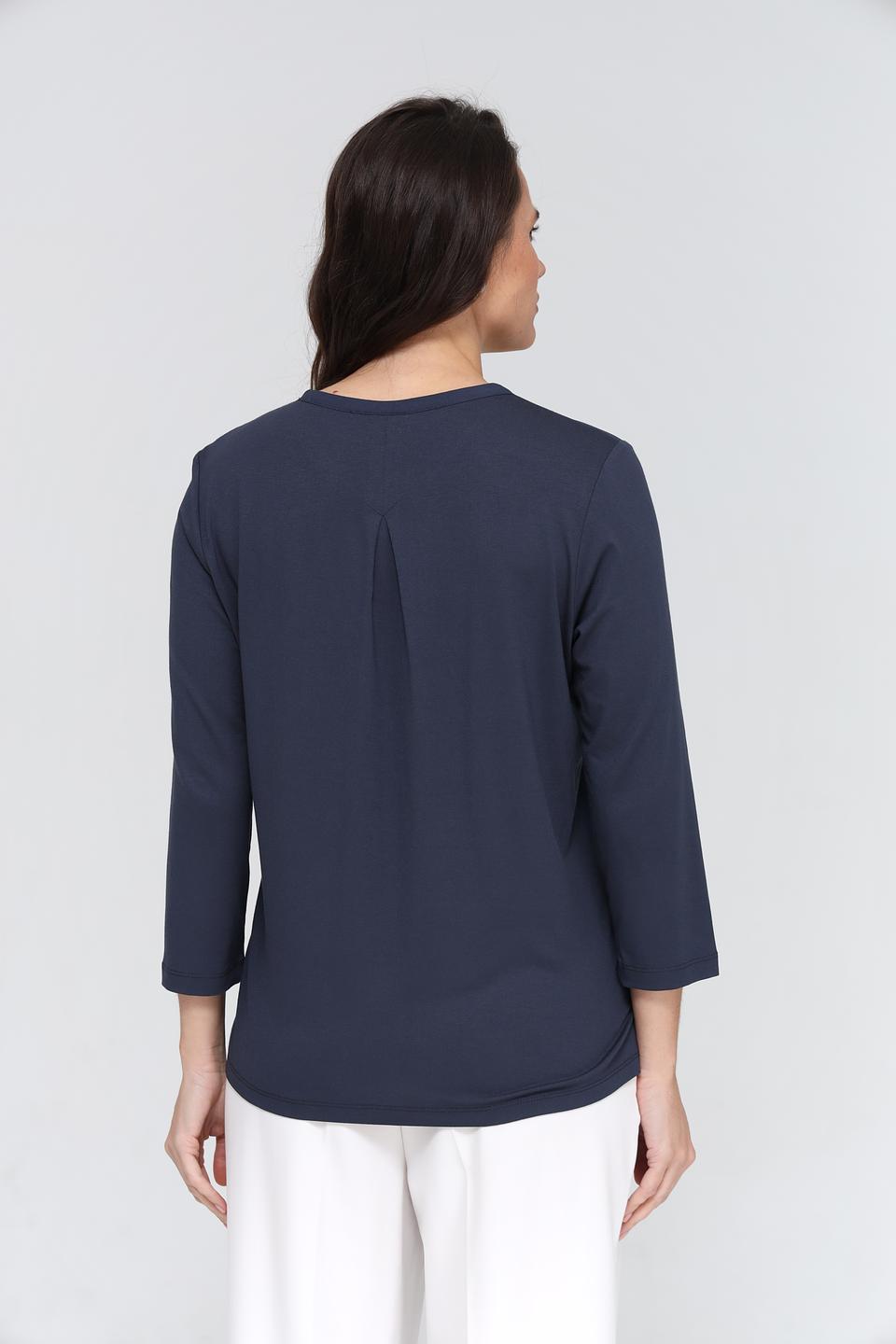 Блуза Rabe collection темно-синяя с карманами