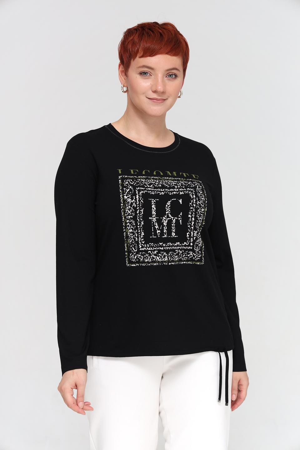 Футболка Lecomte с логотипом чёрная