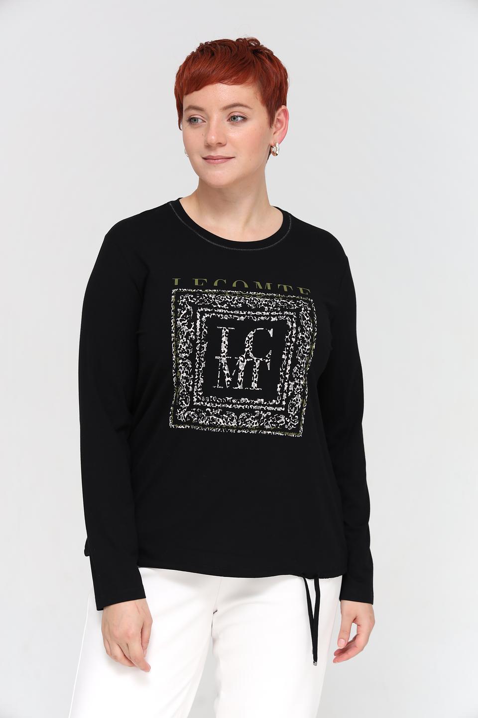 Футболка Lecomte с логотипом чёрная