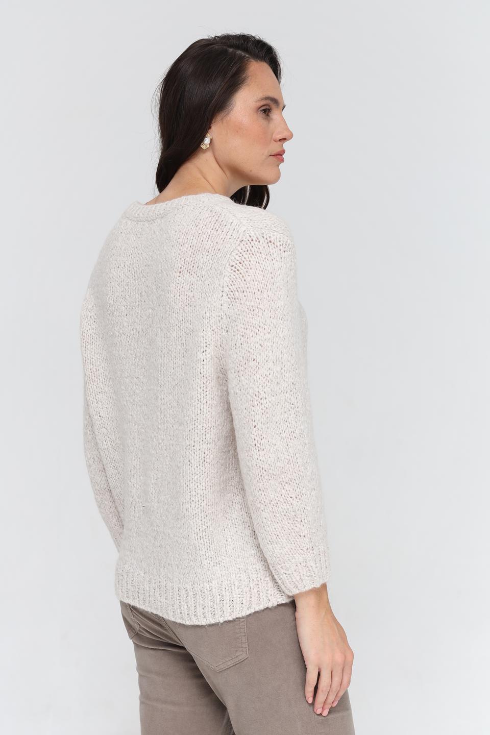 Пуловер Oui вязаный бежевый