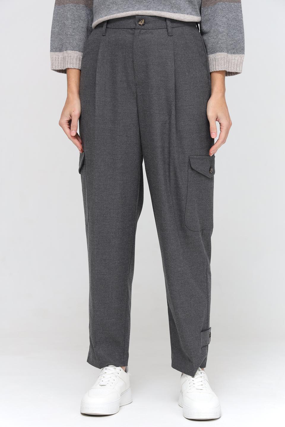 Брюки клёш Oui серые